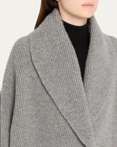 Toteme Shawl Lapel Wool Cardigan | Thumbnail 5