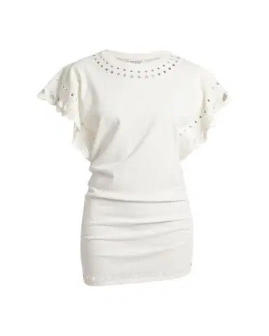 Etoile Isabel Marant Orlane Eyelet Ruffle-Sleeve Mini T-Shirt Dress | Thumbnail 1
