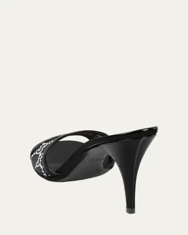 Gucci Erin Jeweled Leather Stiletto Sandals | Thumbnail 2 Gucci Erin Jeweled Leather Stiletto Sandals | Thumbnail 2