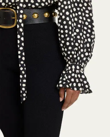 Chloé Dots-Print Silk Jacquard Ruffle Blouse | Thumbnail 5