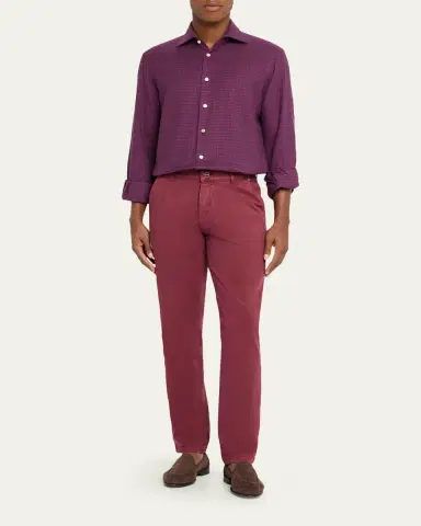 Kiton Men's Gingham Cotton Sport Shirt | Thumbnail 2 Kiton Men's Gingham Cotton Sport Shirt | Thumbnail 2