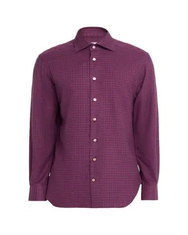 Kiton Men's Gingham Cotton Sport Shirt | Thumbnail 1 Kiton Men's Gingham Cotton Sport Shirt | Thumbnail 1
