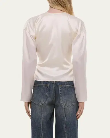 Helmut Lang Draped Silk Satin Scarf Top | Thumbnail 3 Helmut Lang Draped Silk Satin Scarf Top | Thumbnail 3