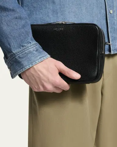 Saint Laurent Men's Small Leather Camera Bag | Thumbnail 2