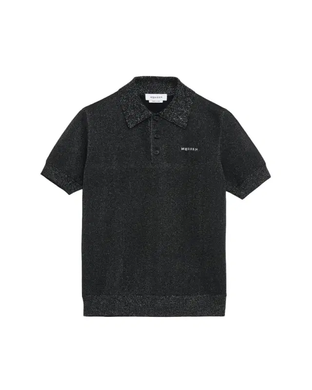 Men's Logo Metallic Wool Polo Shirt