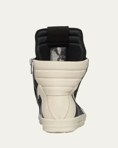 Rick Owens Men's Geobasket Tumbled Leather High-Top Sneakers | Thumbnail 3 Rick Owens Men's Geobasket Tumbled Leather High-Top Sneakers | Thumbnail 3