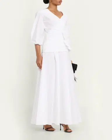 Chiara Boni La Petite Robe Flower-Embellished Stretch Cotton Maxi Dress | Thumbnail 4 Chiara Boni La Petite Robe Flower-Embellished Stretch Cotton Maxi Dress | Thumbnail 4