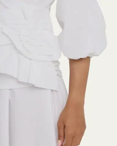 Chiara Boni La Petite Robe Flower-Embellished Stretch Cotton Maxi Dress | Thumbnail 5 Chiara Boni La Petite Robe Flower-Embellished Stretch Cotton Maxi Dress | Thumbnail 5