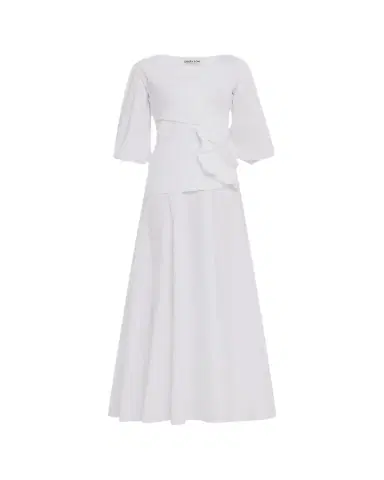 Chiara Boni La Petite Robe Flower-Embellished Stretch Cotton Maxi Dress | Thumbnail 1 Chiara Boni La Petite Robe Flower-Embellished Stretch Cotton Maxi Dress | Thumbnail 1
