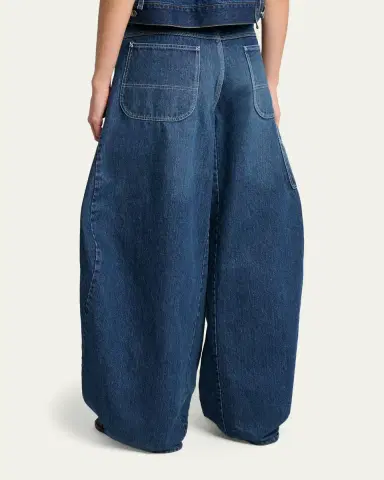 sacai Belted Denim Barrel-Leg Pants | Thumbnail 3