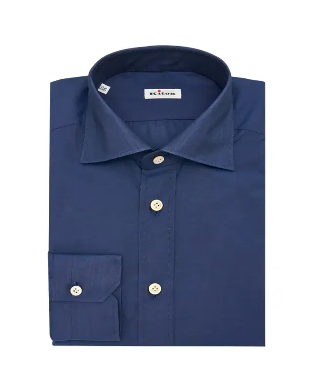 Men's Cotton Point-Collar Dress Shirt