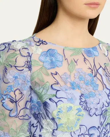 Rickie Freeman for Teri Jon High-Low Embroidered Tulle Maxi Dress | Thumbnail 5 Rickie Freeman for Teri Jon High-Low Embroidered Tulle Maxi Dress | Thumbnail 5