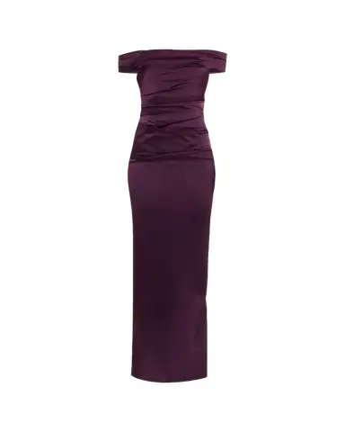 Rickie Freeman for Teri Jon Off-Shoulder Satin Column Gown | Thumbnail 1 Rickie Freeman for Teri Jon Off-Shoulder Satin Column Gown | Thumbnail 1
