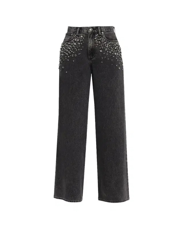 Featherweight Sofie Embellished Wide Jeans
