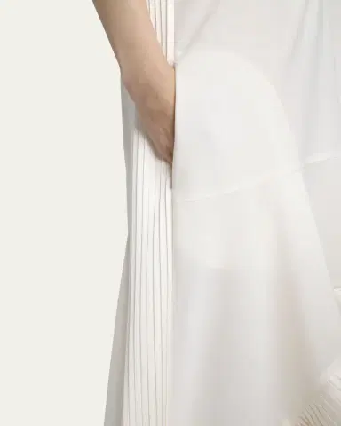 Sacai Short-Sleeve Pleated Handkerchief Midi Dress | Thumbnail 5 Sacai Short-Sleeve Pleated Handkerchief Midi Dress | Thumbnail 5