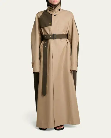 Sacai Colorblock Cotton Gabardine Long Trench Coat | Thumbnail 2 Sacai Colorblock Cotton Gabardine Long Trench Coat | Thumbnail 2