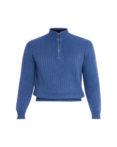 Fioroni Men's Ribbed-Knit Cotton Half-Zip Sweater | Thumbnail 1