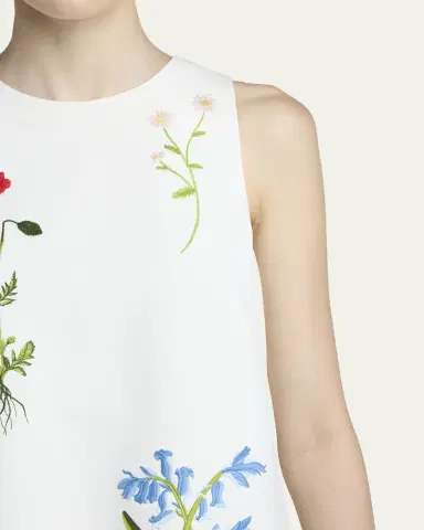 Stella McCartney Floral Embroidered Sleeveless Mini Shift Dress | Thumbnail 5