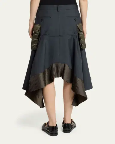 Sacai Mixed-Media Handkerchief Midi Cargo Skirt | Thumbnail 3 Sacai Mixed-Media Handkerchief Midi Cargo Skirt | Thumbnail 3