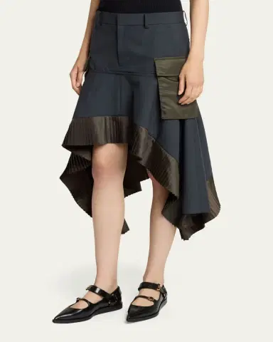 Sacai Mixed-Media Handkerchief Midi Cargo Skirt | Thumbnail 4 Sacai Mixed-Media Handkerchief Midi Cargo Skirt | Thumbnail 4