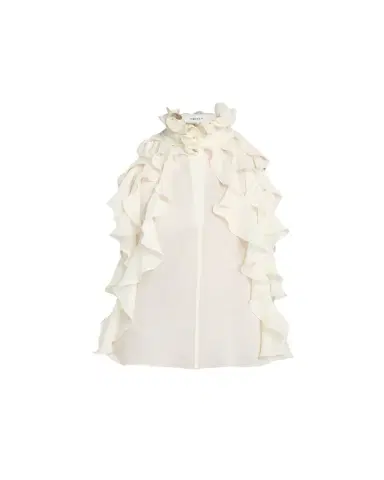 Alexander McQueen Cutout Ruffle Silk Georgette Top | Thumbnail 1 Alexander McQueen Cutout Ruffle Silk Georgette Top | Thumbnail 1