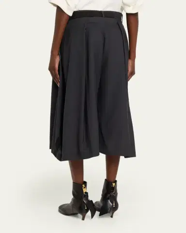 SACAI Pleated Wide-Leg Culotte Suiting Pants | Thumbnail 3 SACAI Pleated Wide-Leg Culotte Suiting Pants | Thumbnail 3