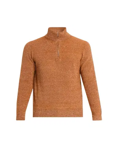 Fioroni Men's Cashmere/Linen Melange Ribbed-Knit Half-Zip Sweater | Thumbnail 1