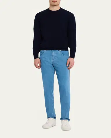 Fioroni Men's Ribbed-Knit Cotton Crewneck Sweater | Thumbnail 2 Fioroni Men's Ribbed-Knit Cotton Crewneck Sweater | Thumbnail 2