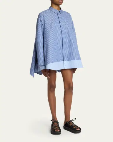 sacai Striped Poplin Oversized Button-Down Shirt | Thumbnail 4 sacai Striped Poplin Oversized Button-Down Shirt | Thumbnail 4