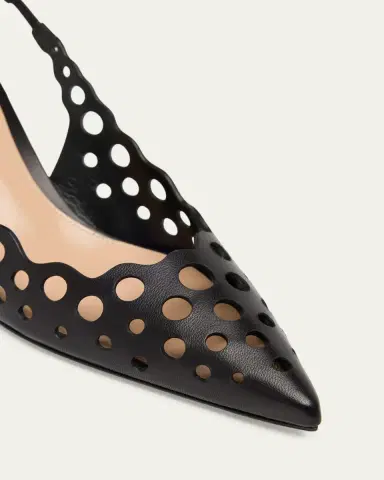 Gianvito Rossi 55mm Perforated Nappa Leather Slingback Pumps | Thumbnail 3