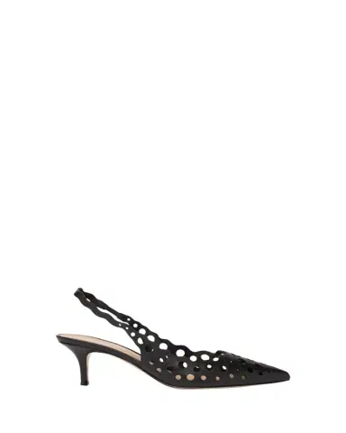 Gianvito Rossi 55mm Perforated Nappa Leather Slingback Pumps | Thumbnail 1