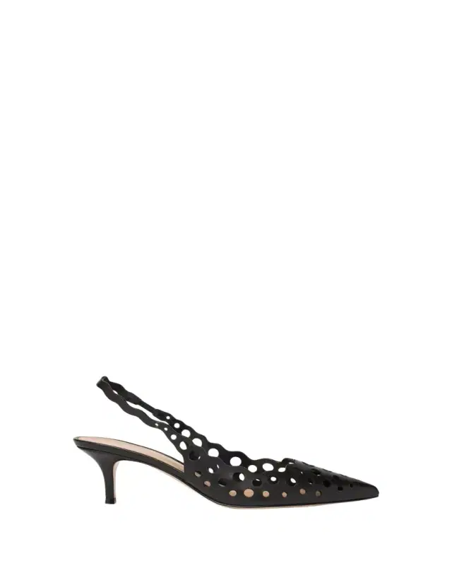 Gianvito Rossi 55mm Perforated Nappa Leather Slingback Pumps