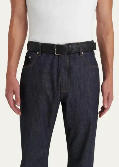 Bottega Veneta Men's Intrecciato Reversible Leather Belt | Thumbnail 2 Bottega Veneta Men's Intrecciato Reversible Leather Belt | Thumbnail 2