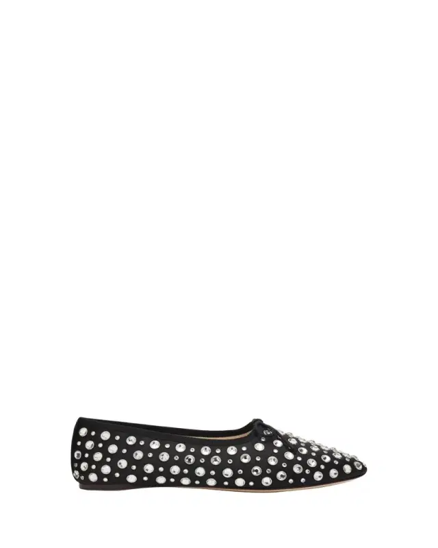 Loeffler Randall Landon Crystal-Embellished Satin Ballet Flats