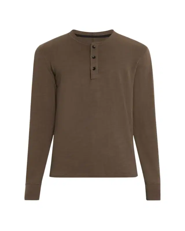 Men's Classic Flame Henley Long-Sleeve T-Shirt