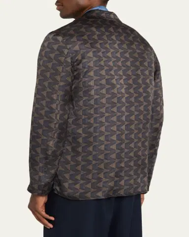 Giorgio Armani Geometric Single-Breasted Jacket | Thumbnail 3 Giorgio Armani Geometric Single-Breasted Jacket | Thumbnail 3