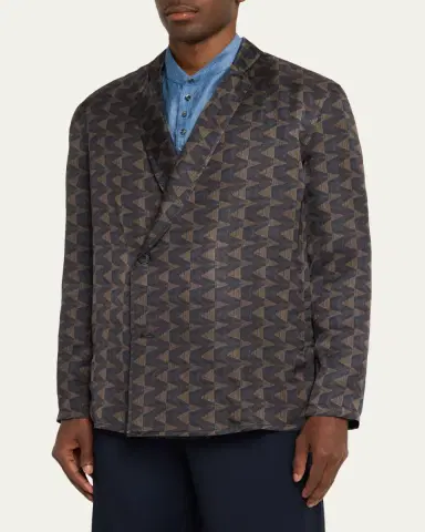 Giorgio Armani Geometric Single-Breasted Jacket | Thumbnail 4 Giorgio Armani Geometric Single-Breasted Jacket | Thumbnail 4