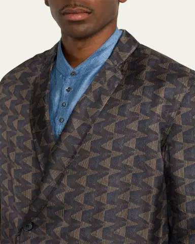 Giorgio Armani Geometric Single-Breasted Jacket | Thumbnail 5 Giorgio Armani Geometric Single-Breasted Jacket | Thumbnail 5