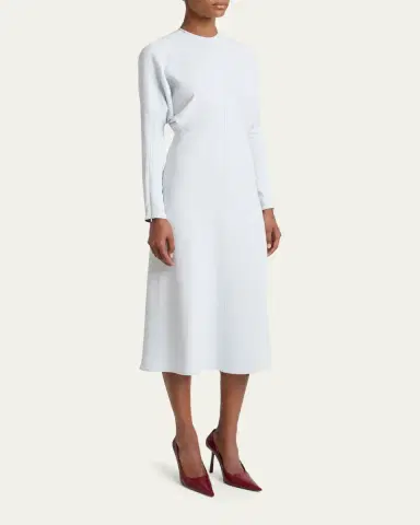 Victoria Beckham Dolman Long-Sleeve Cady Midi Dress | Thumbnail 4