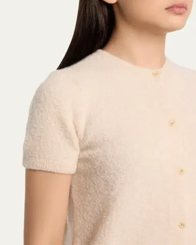 The Elder Statesman Cozy Cashmere Boucle Knit Crewneck Cardigan | Thumbnail 5 The Elder Statesman Cozy Cashmere Boucle Knit Crewneck Cardigan | Thumbnail 5