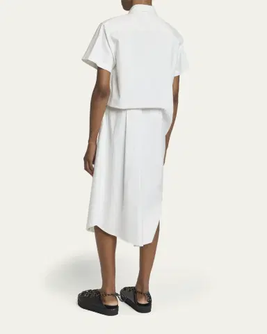 Sacai Asymmetric Short-Sleeve Denim Midi Shirtdress | Thumbnail 3