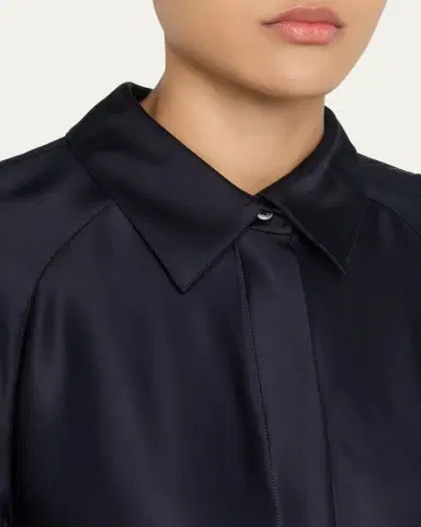 Loewe Satin Button-Down Cape Shirt | Thumbnail 5