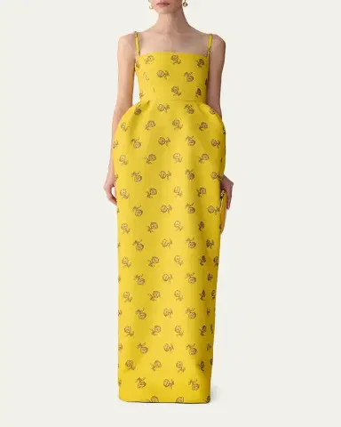 Carolina Herrera Metallic Floral Jacquard Sleeveless Bell Gown | Thumbnail 5 Carolina Herrera Metallic Floral Jacquard Sleeveless Bell Gown | Thumbnail 5