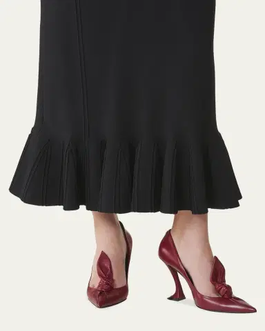 Lanvin 100mm Leather Bow Pumps | Thumbnail 6