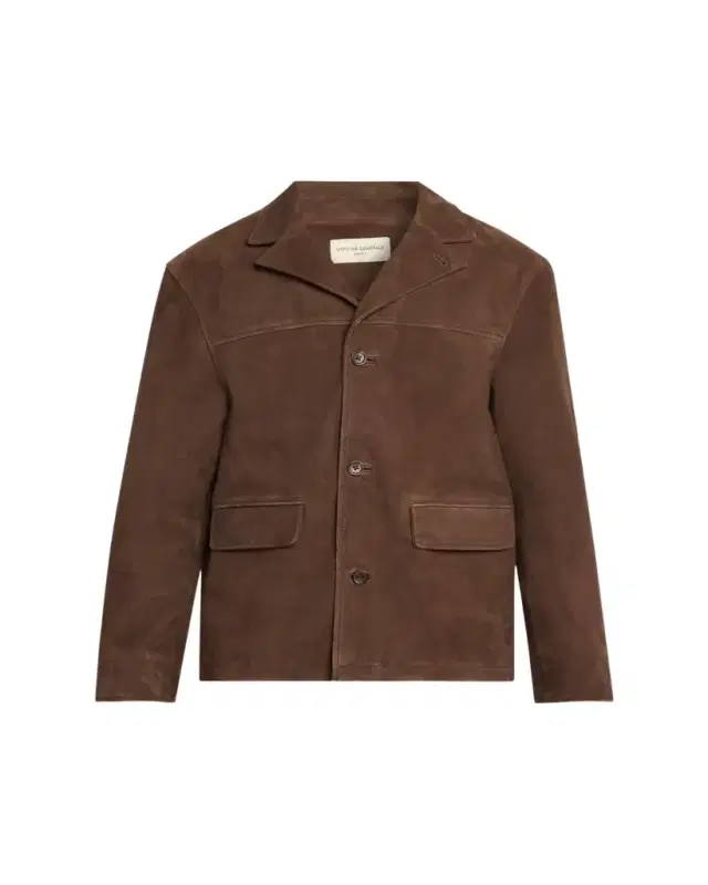 Suede Button-Front Jacket