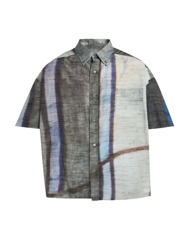 Giorgio Armani Men's Abstract Cotton and Silk Short-Sleeve Shirt