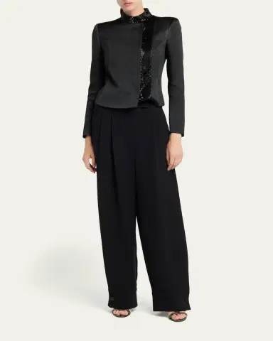 Giorgio Armani Embroidered Silk Single-Breasted Jacket | Thumbnail 2