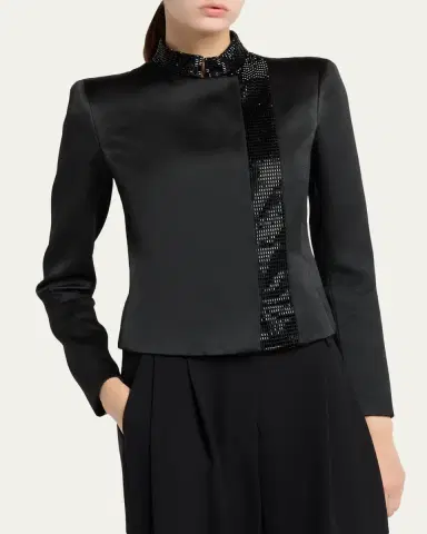 Giorgio Armani Embroidered Silk Single-Breasted Jacket | Thumbnail 4