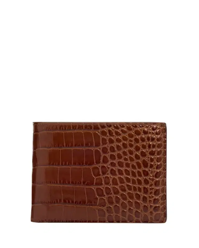 TOM FORD Men's Exotic Line Croc-Effect Bifold Wallet