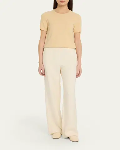 Vince Cashmere-Blend Short-Sleeve Crewneck Sweater | Thumbnail 2 Vince Cashmere-Blend Short-Sleeve Crewneck Sweater | Thumbnail 2